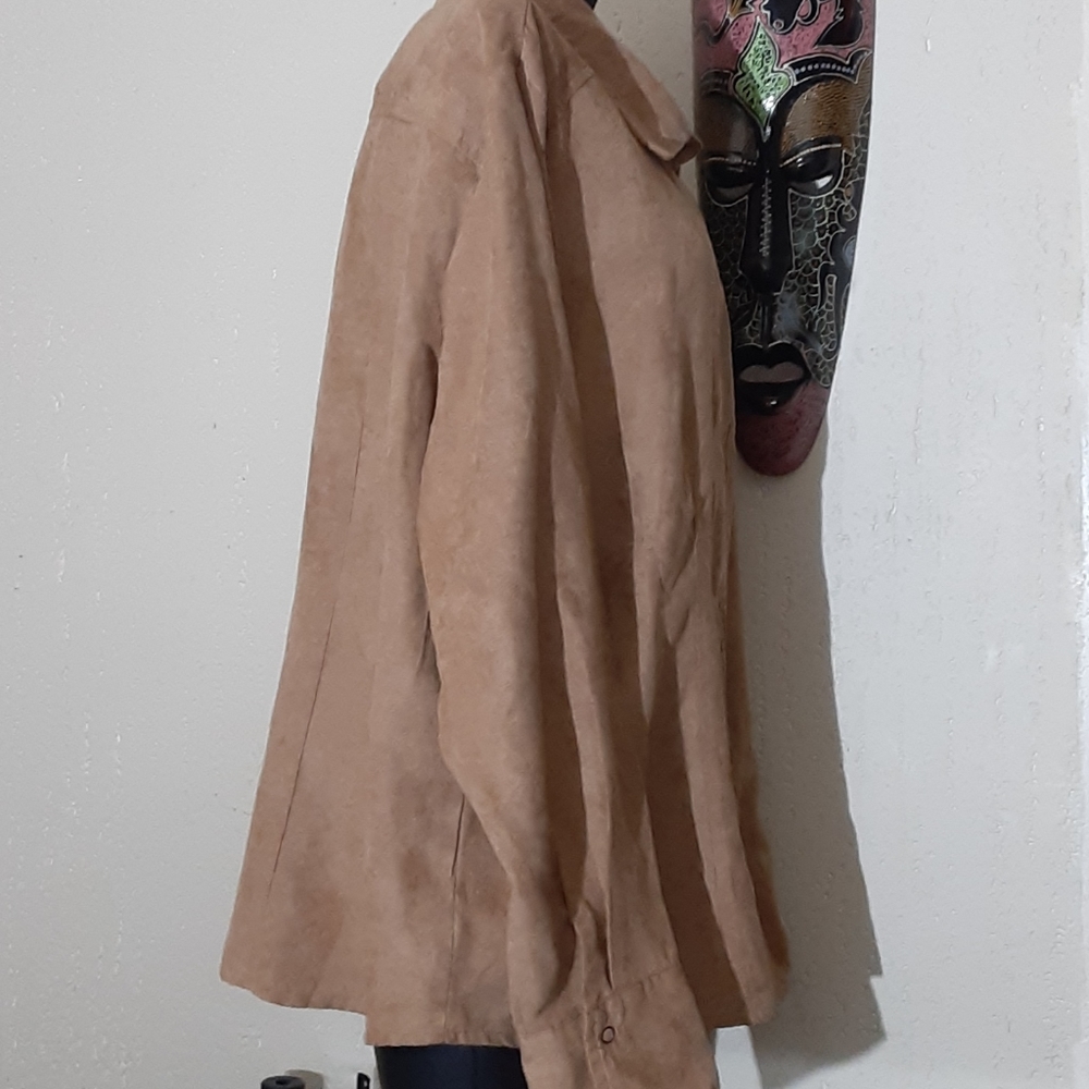 Suede button down top - Picture 2 of 4